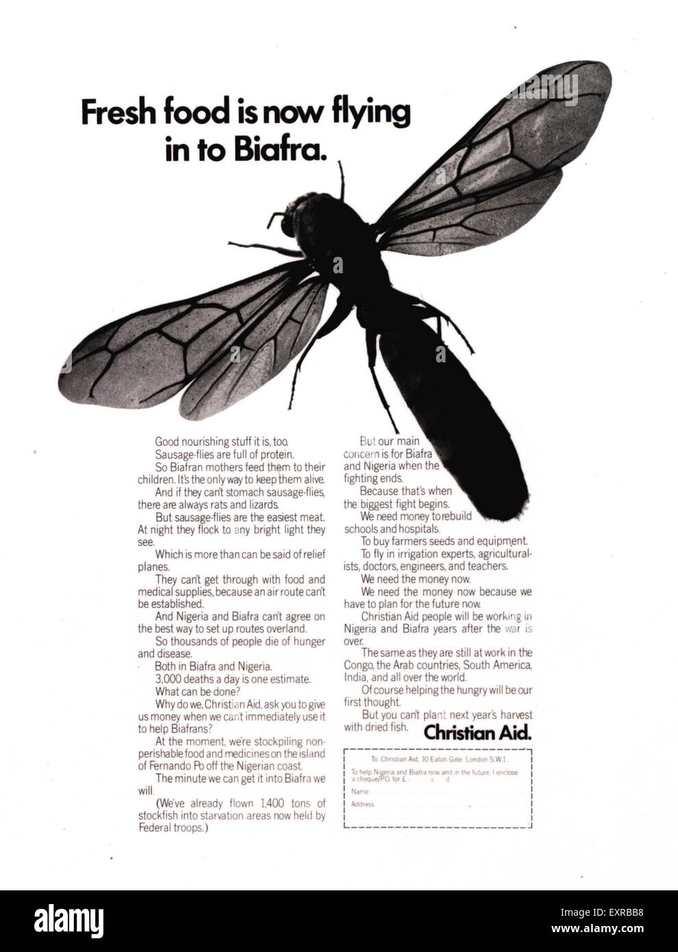 1960 Christian Aid UK Magazine anuncio Foto de stock