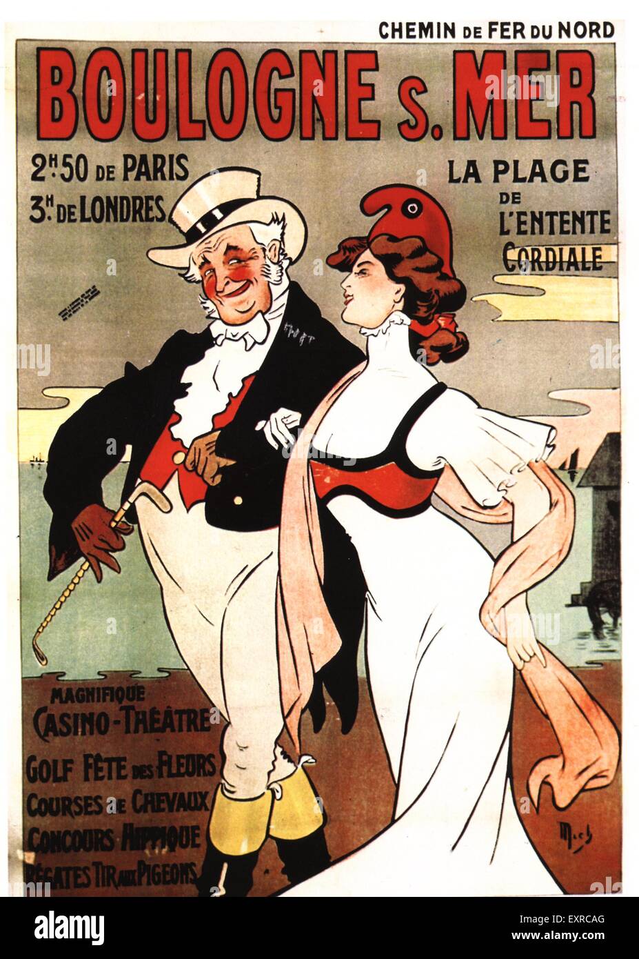 1900 Francia John Bull Poster Foto de stock