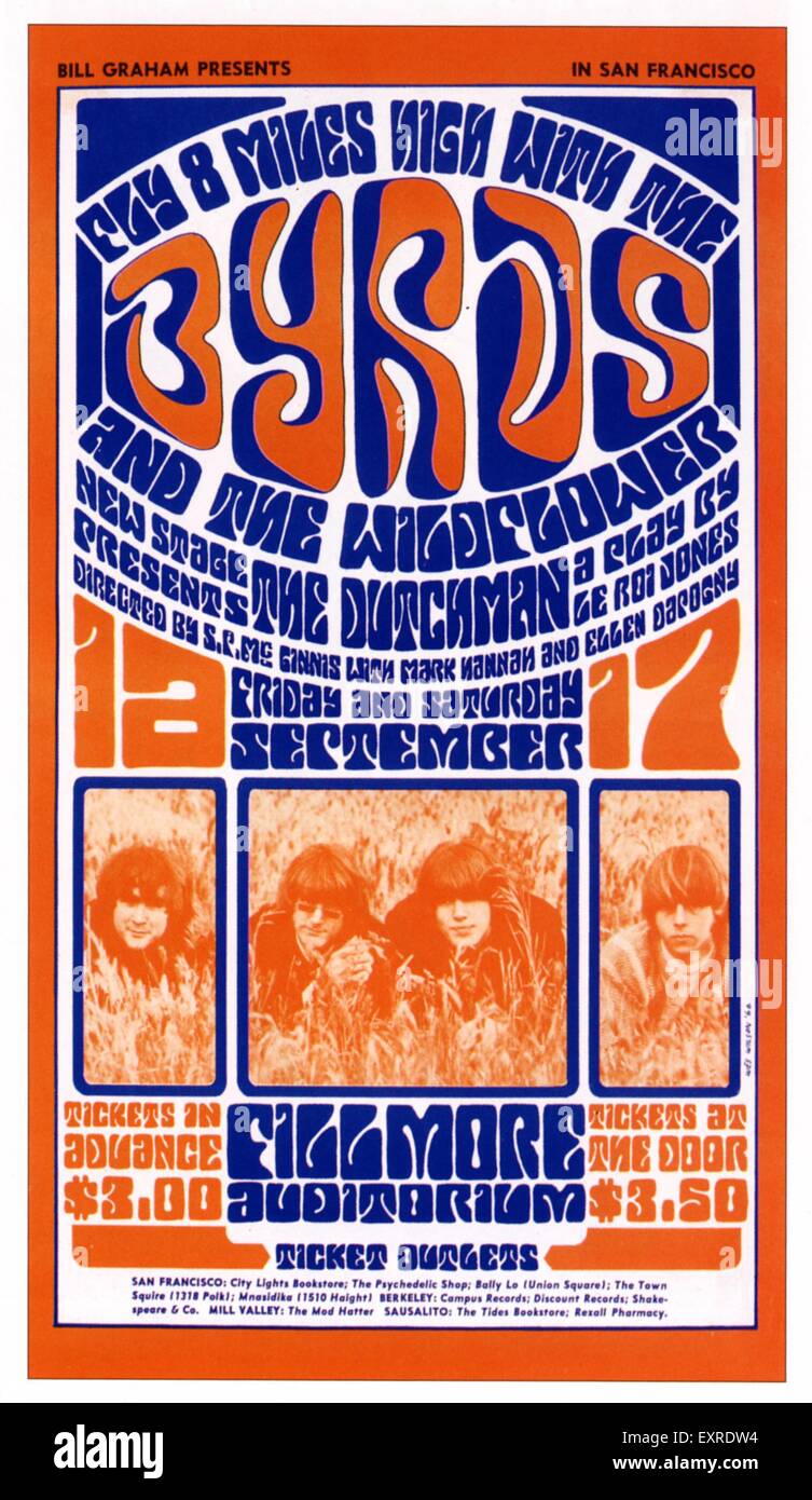 1970s USA El póster Byrds Foto de stock