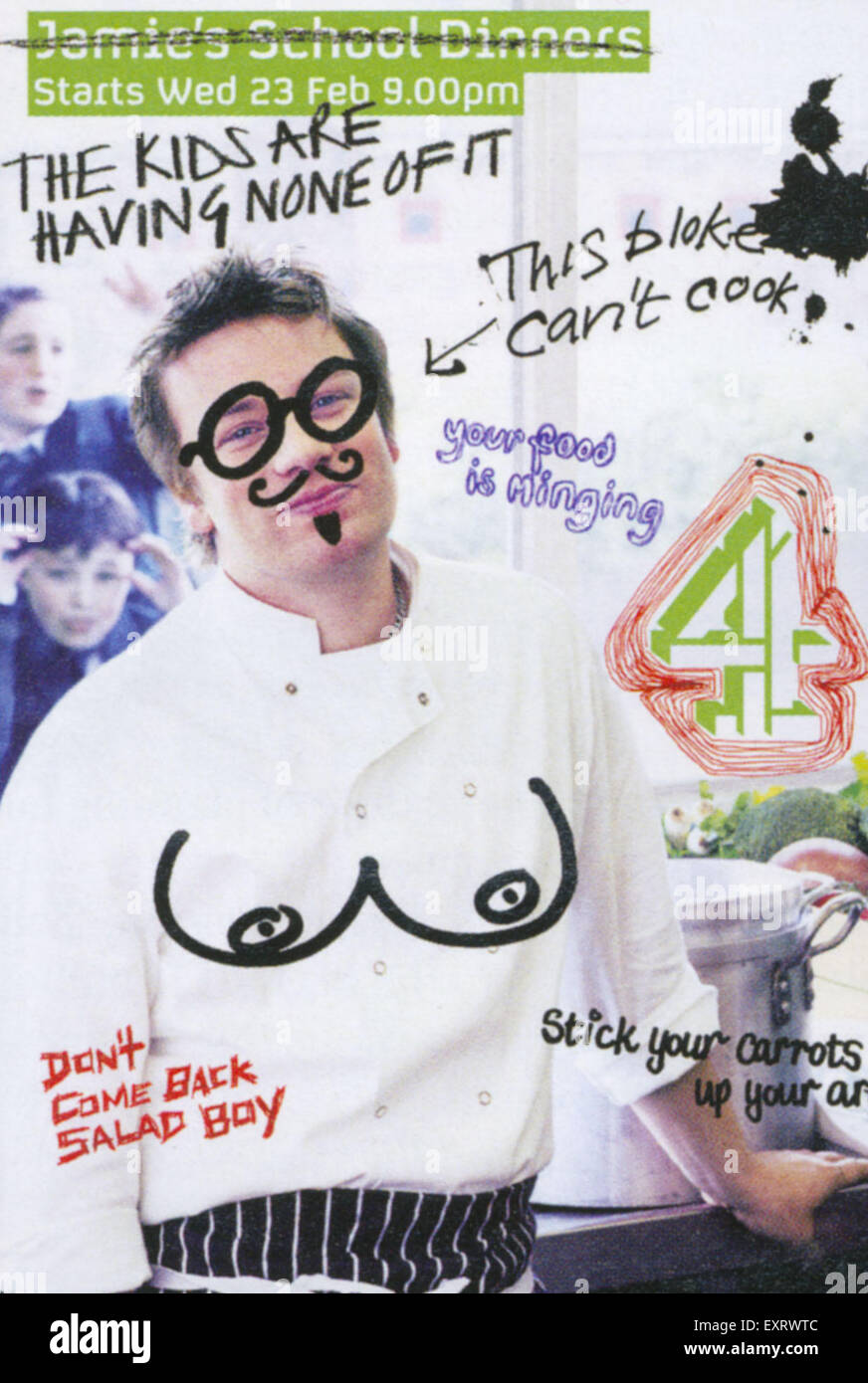 2000s UK Jamie's School Dinners Magazine anuncio Foto de stock