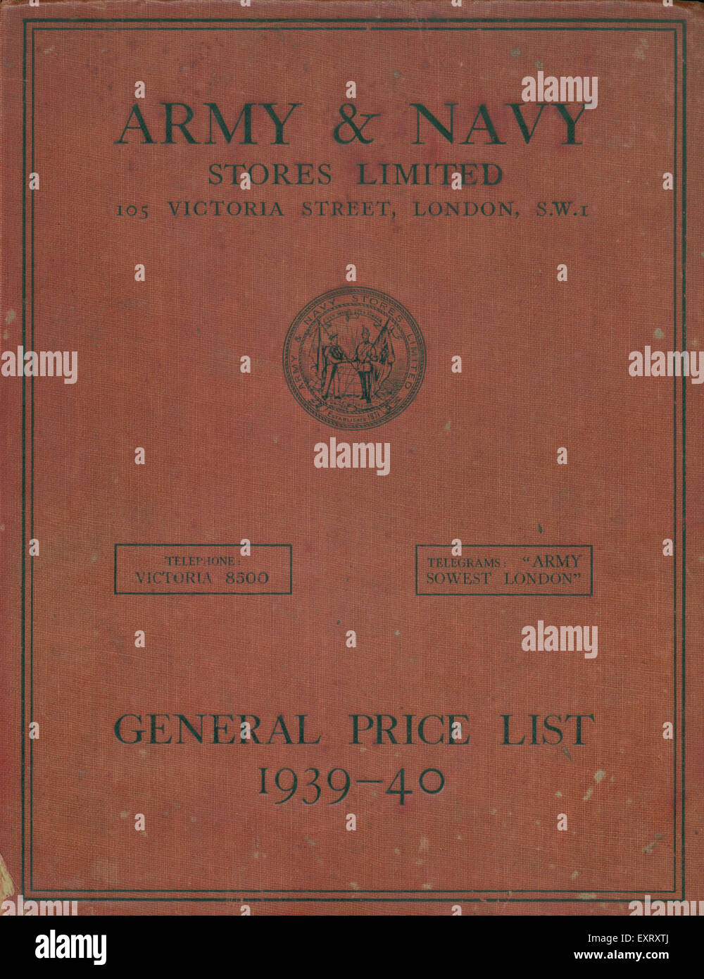 1930 el ejército y la armada británica almacena Ltd portada de catálogo Foto de stock