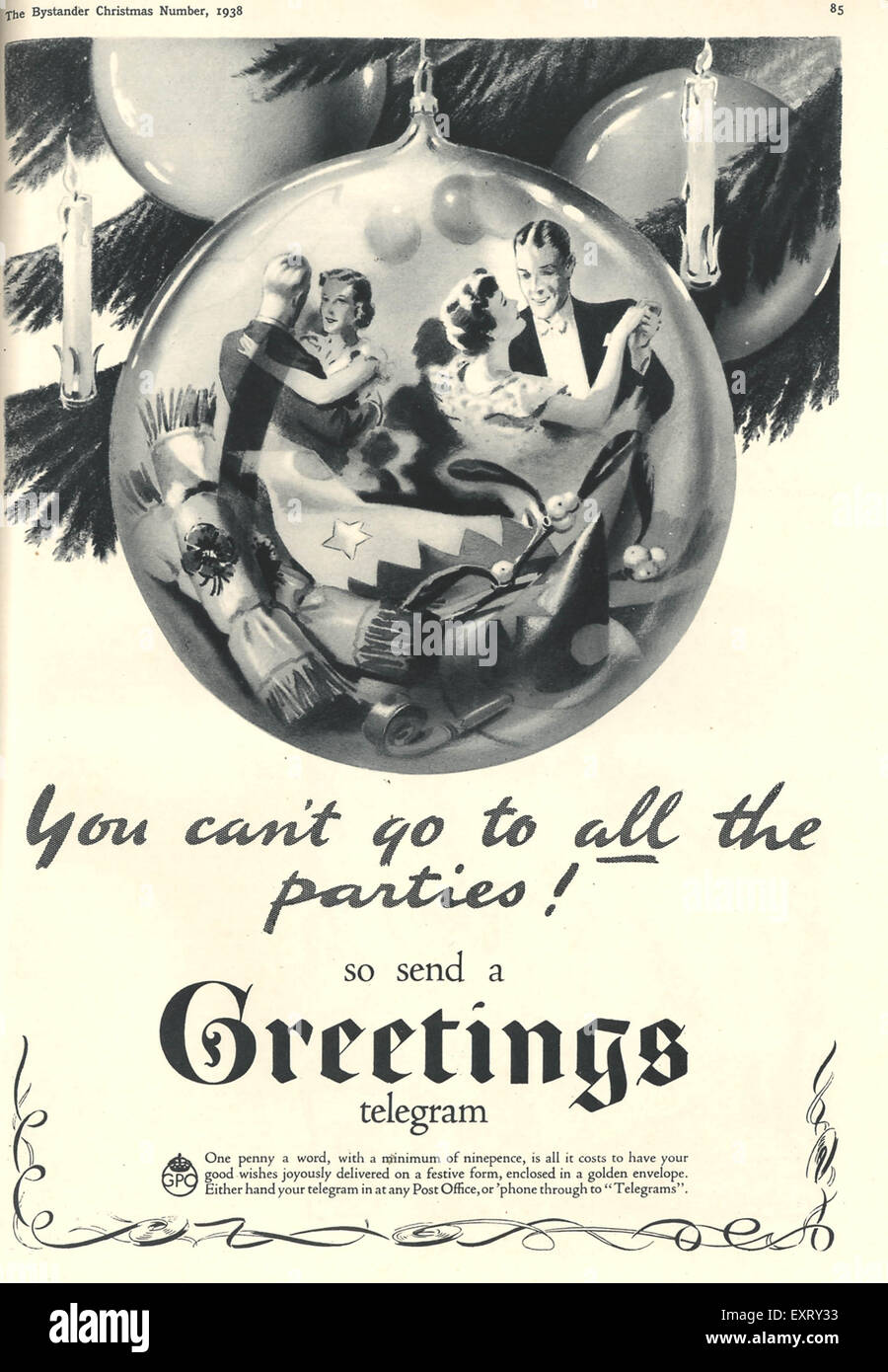 1930 La oficina de correos de la revista británica anuncio Foto de stock