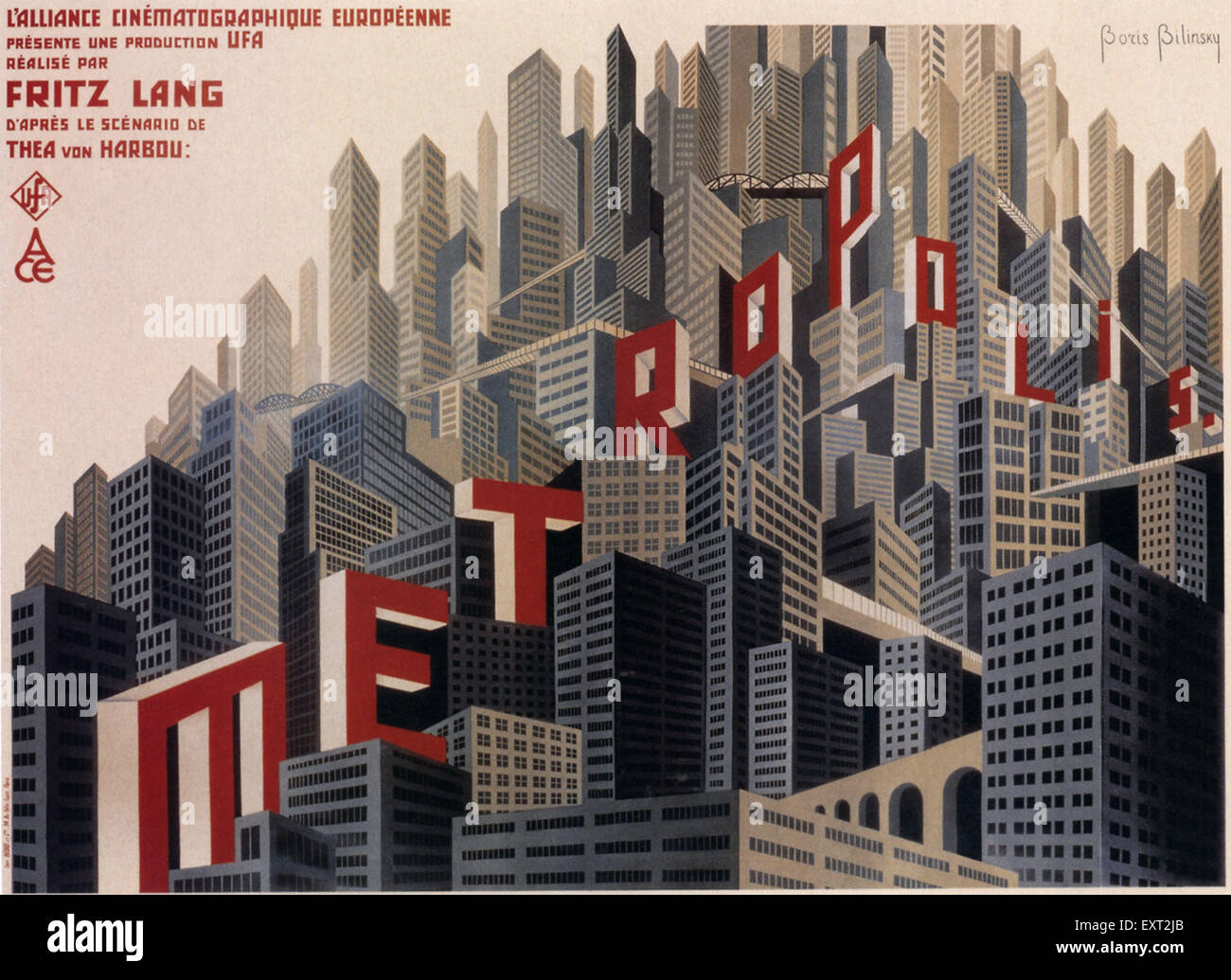 1920 Francia Metrópolis Film Poster Foto de stock