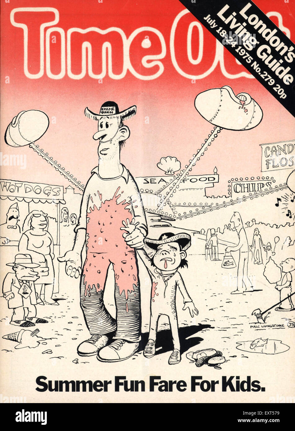 1970 REINO UNIDO La portada de la revista Time Out Foto de stock