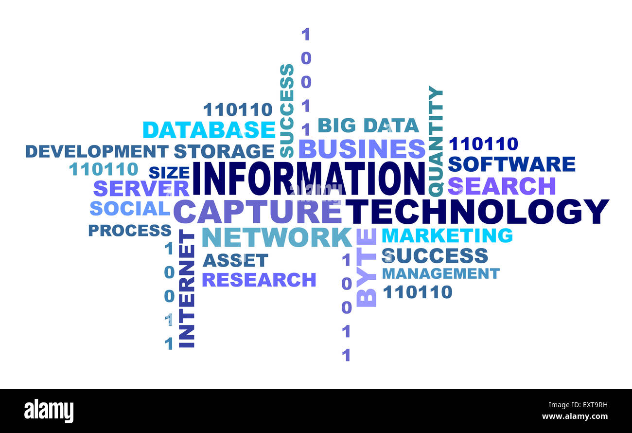 Concepto de tecnología de la información en la nube de etiquetas Foto de stock