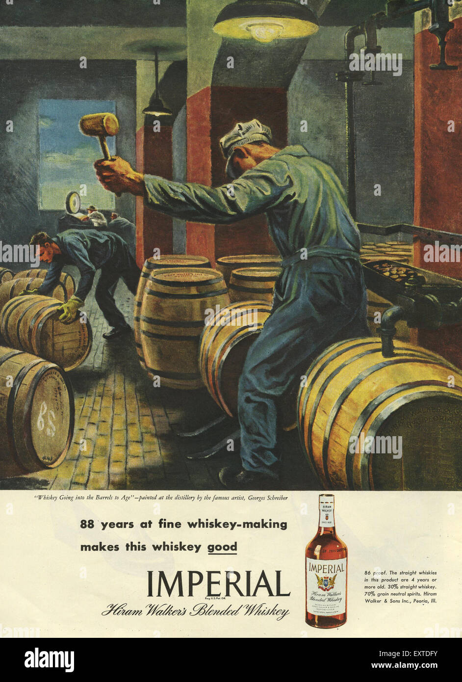 1940 EE.UU. Anuncio de la revista imperial Foto de stock