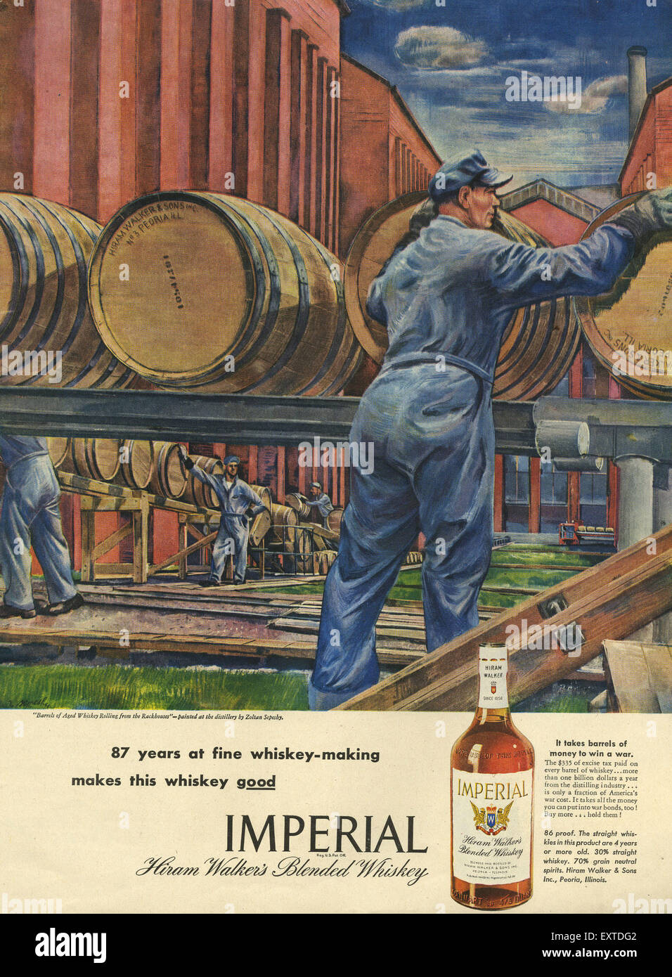 1940 EE.UU. Anuncio de la revista imperial Foto de stock