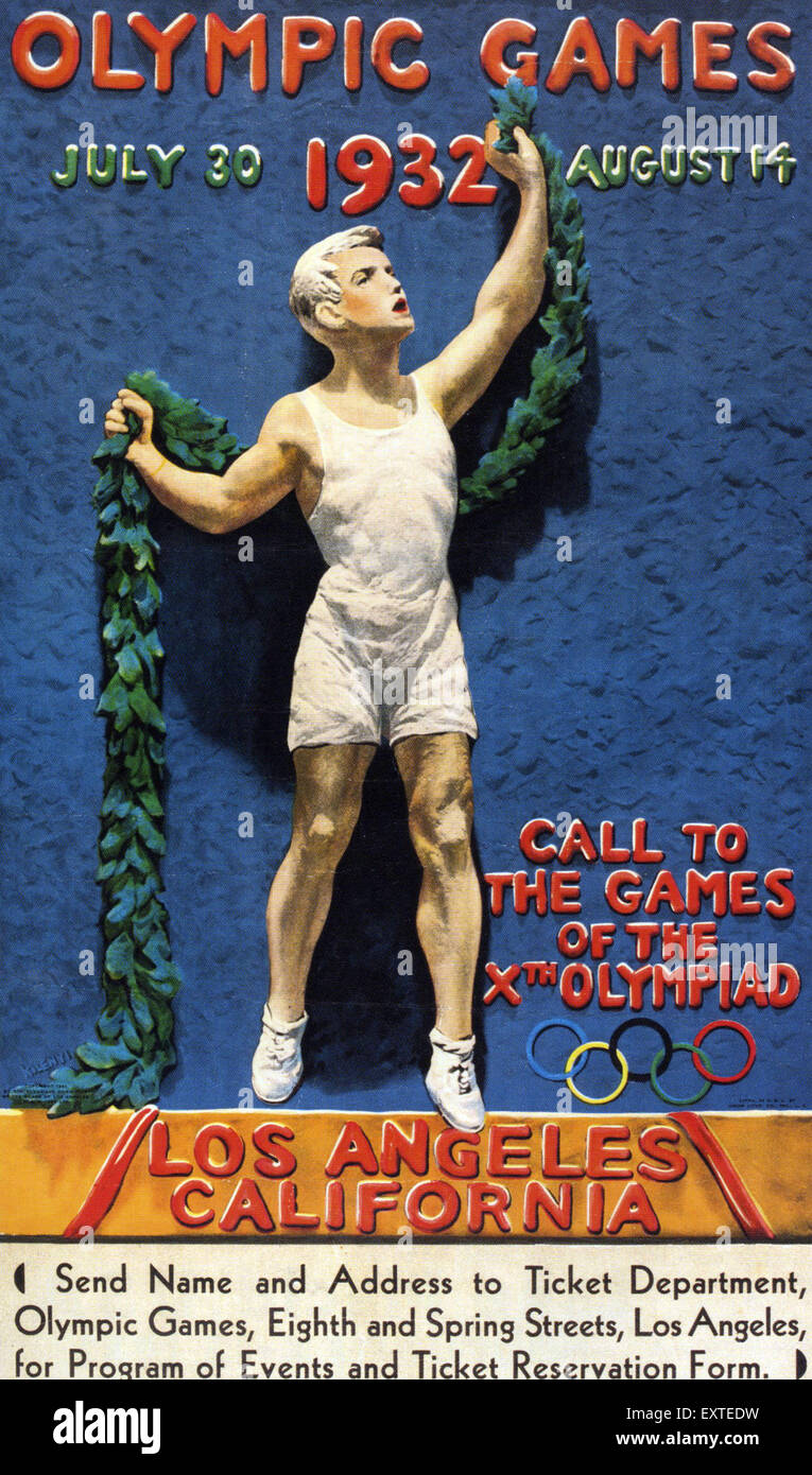 1930 Cartel de los juegos olímpicos de EE.UU. Foto de stock