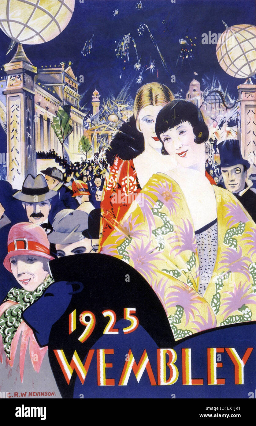 1920 REINO UNIDO British Empire Exhibition en Wembley Poster Foto de stock