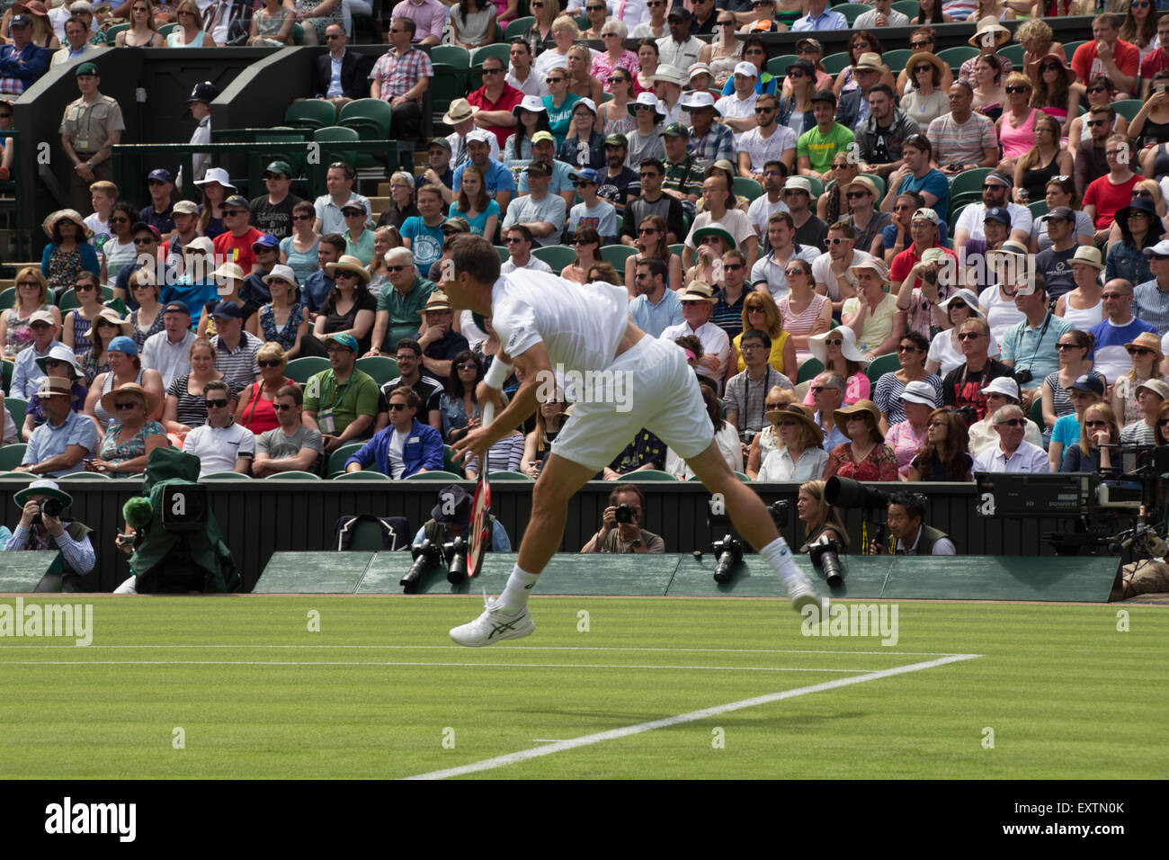 Philipp Kohlschreiber, el centro de la Cancha, Wimbledon 2015 El día 1 Foto de stock