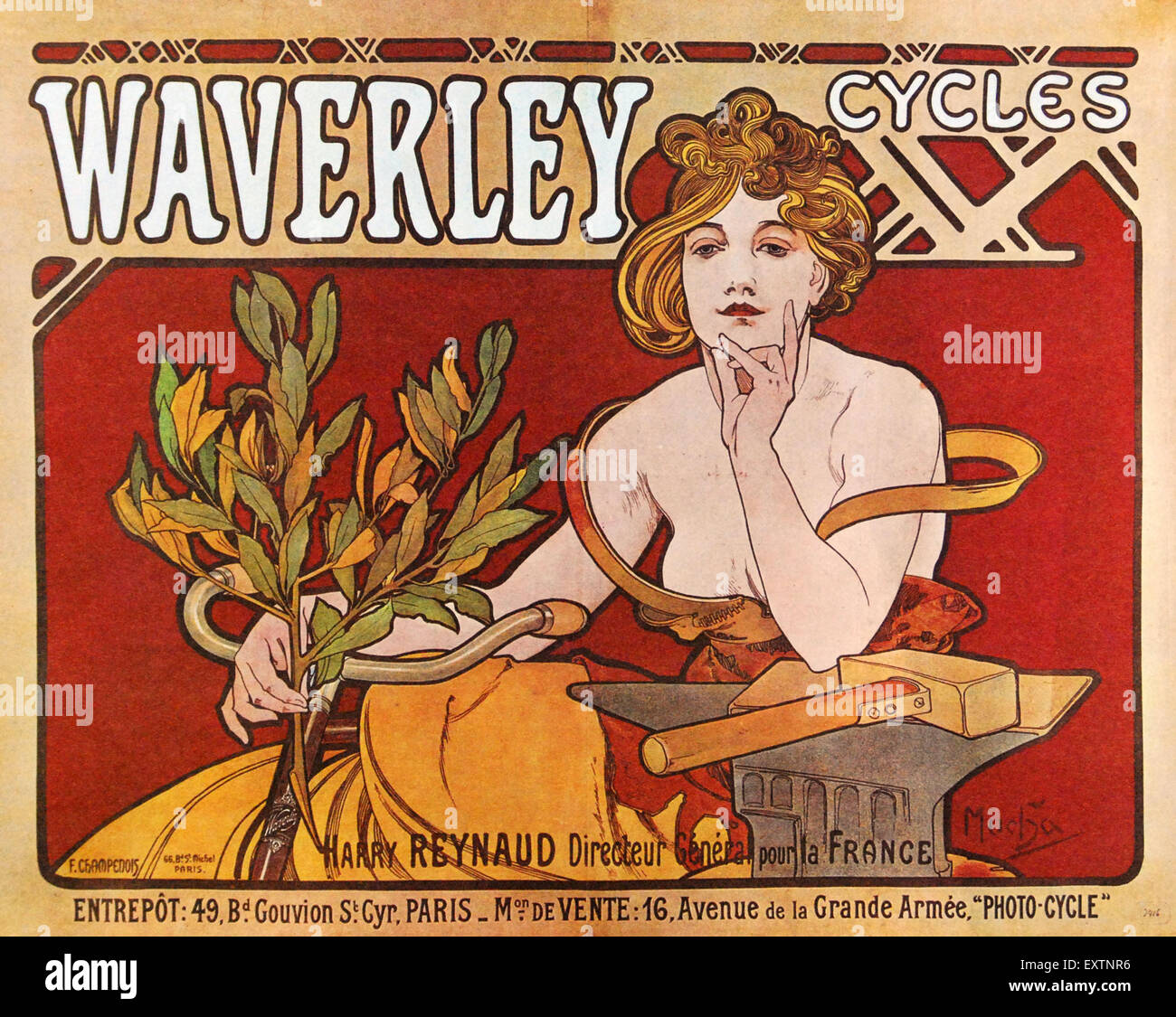 1900 ciclos de UK Waverley Magazine anuncio Foto de stock