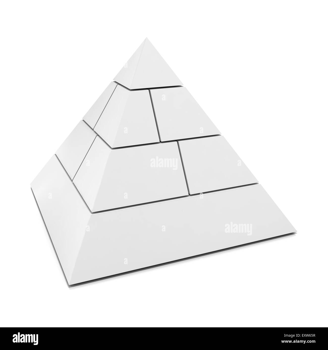 Pirámide 3D en blanco Foto de stock