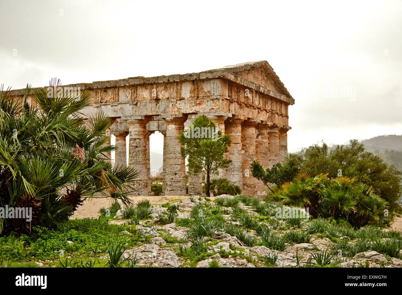 Templo de Segesta, Sicilia, Italia Foto de stock