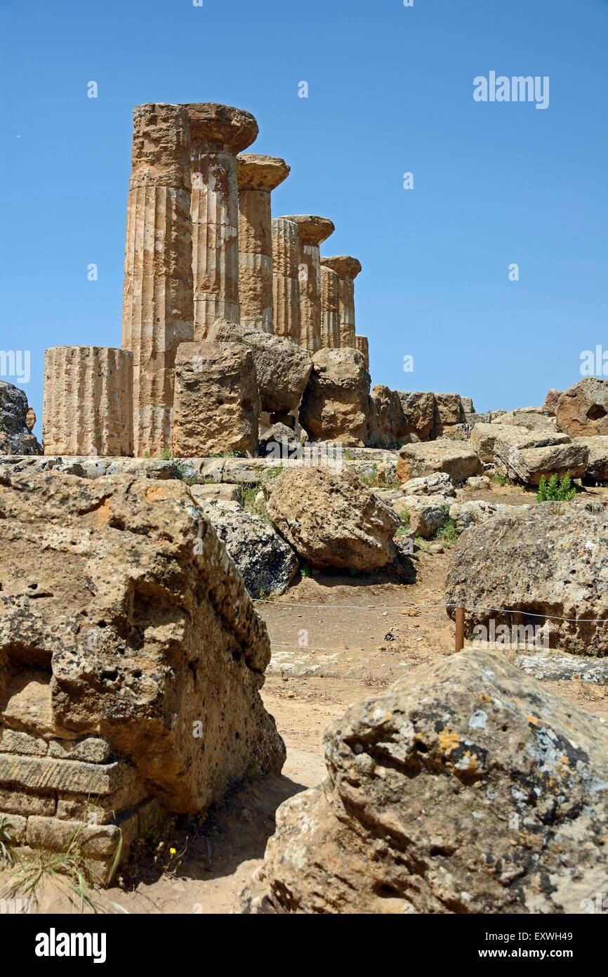 Heraklestempel, Agrigent, Sicilia, Italia, Europa Foto de stock