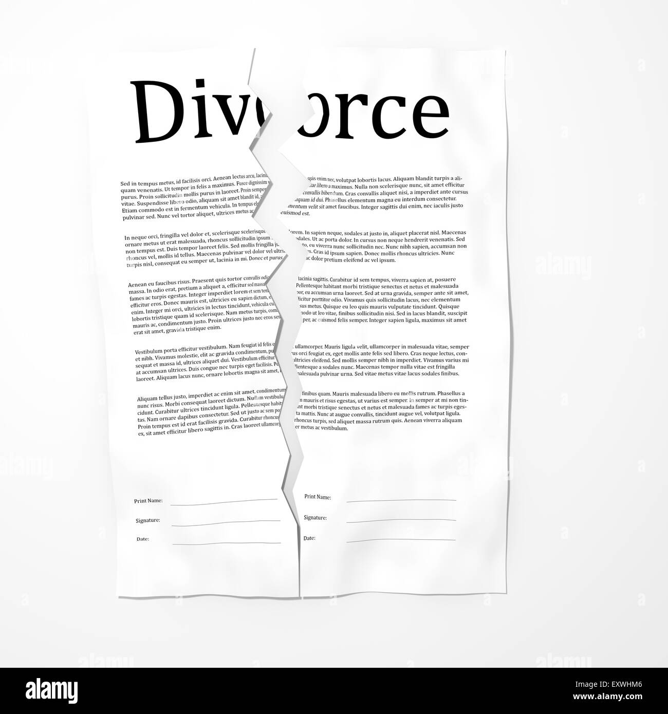 Papeles de divorcio Imágenes de stock en blanco y negro - Alamy