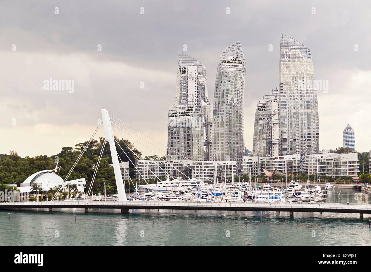 Reflexiones, Keppel Bay, de la ciudad de Singapur, Singapur, Asia Foto de stock