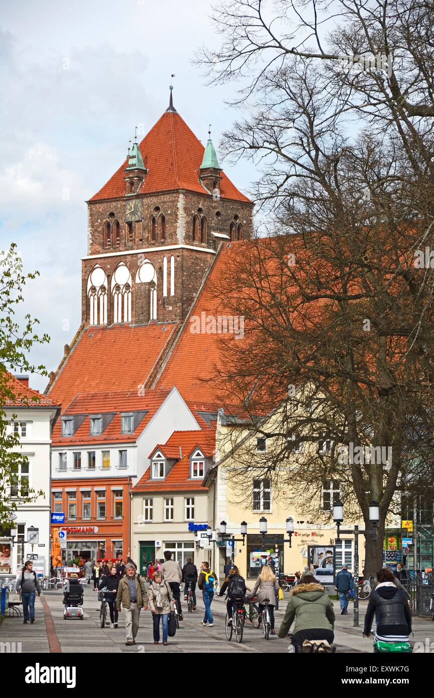 Iglesia de Santa Maria, Greifswald, Mecklemburgo-Pomerania Occidental, Alemania, Europa Foto de stock