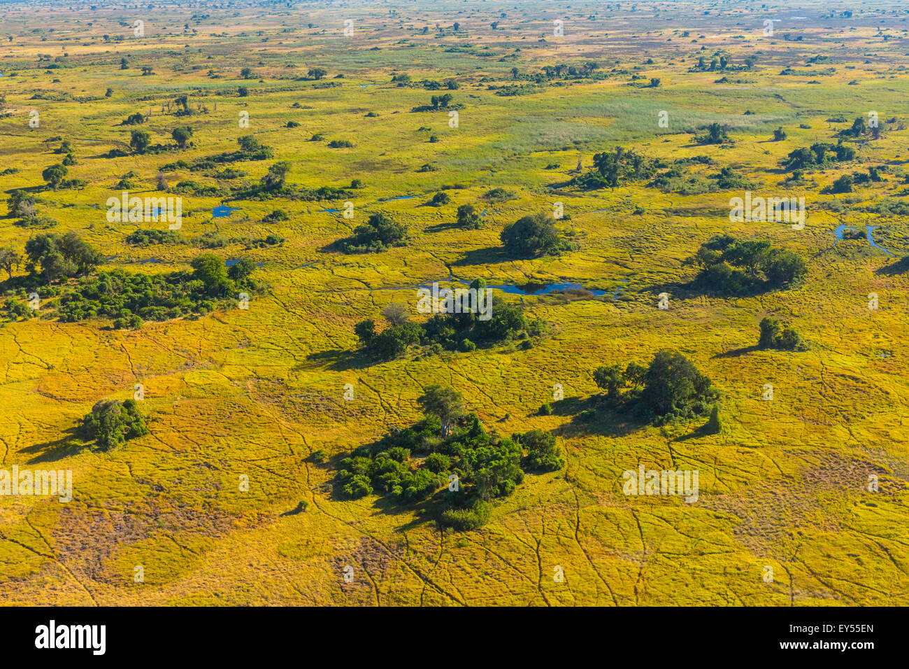 Vista aérea del Delta del Okavango - Botswana Foto de stock