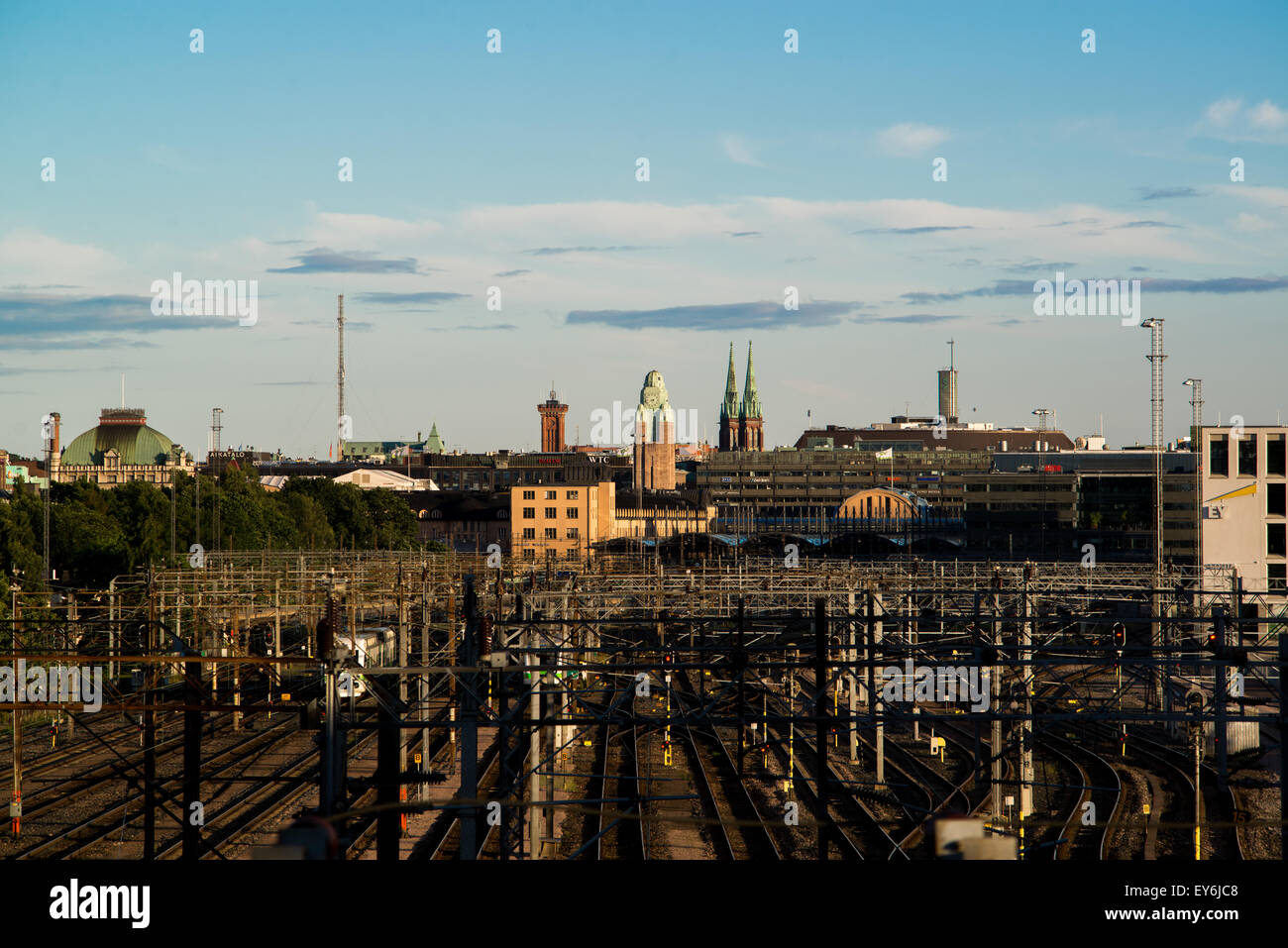 Estación de ferrocarril de Helsinki visto desde el norte Foto de stock