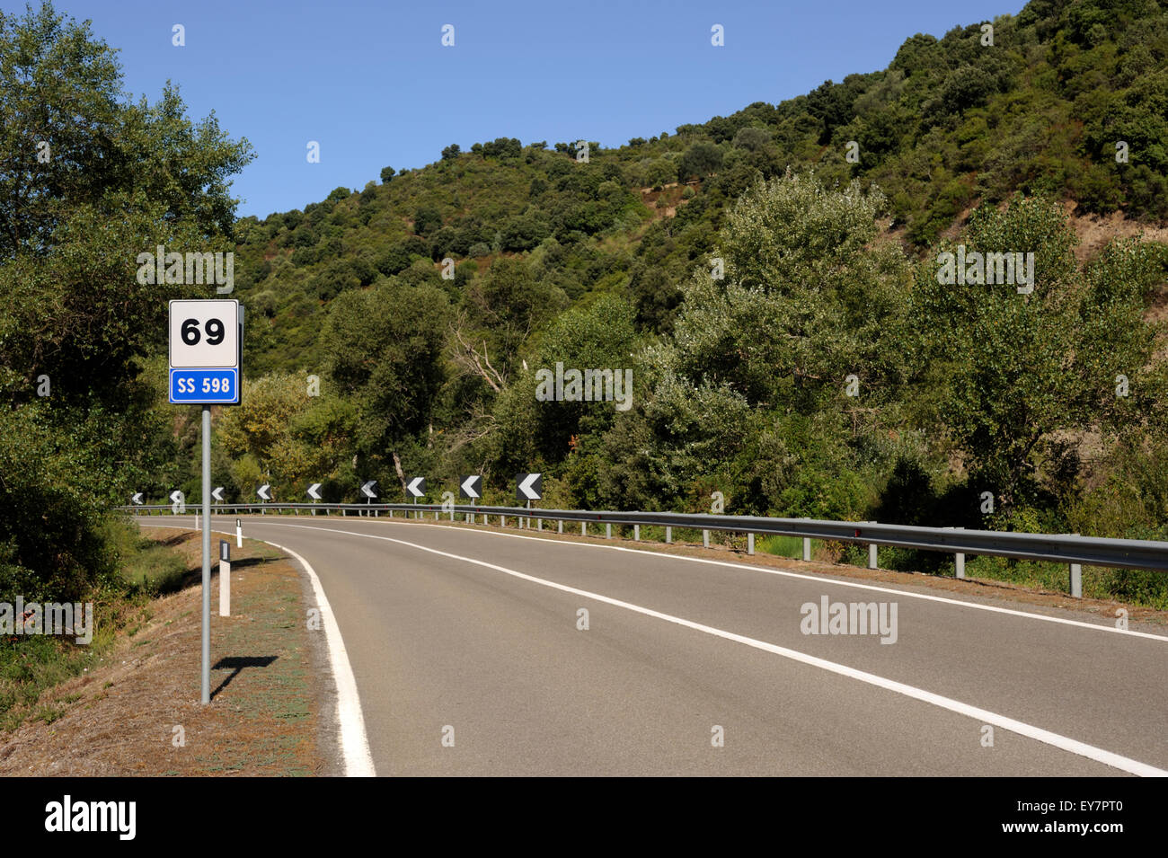 Italia, Basilicata, Val d'Agri carretera estatal 598 Foto de stock