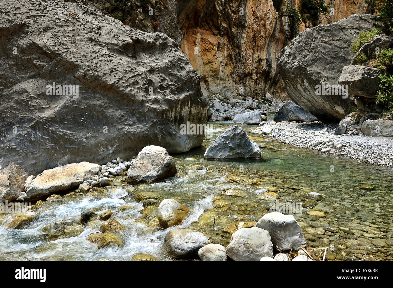 Creek, Samaria Gorge National Park, Creta, Grecia Foto de stock