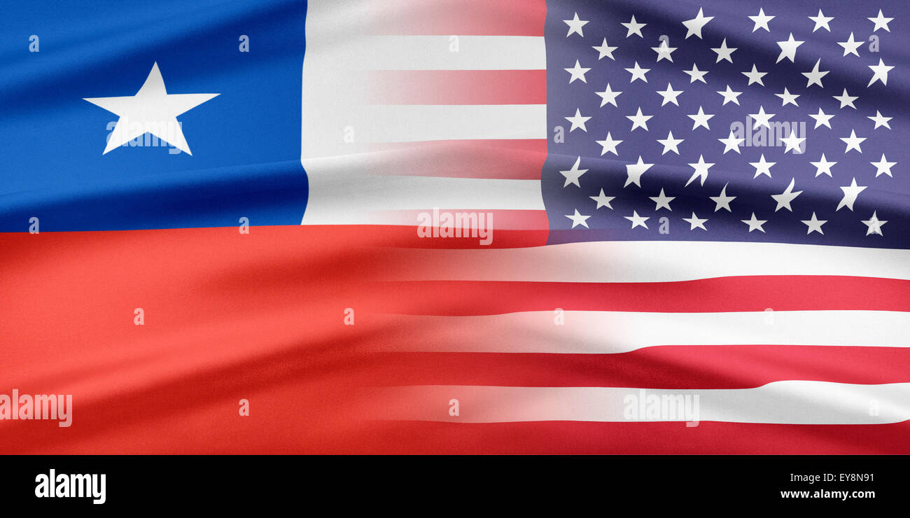 Waving Flag Chile Usa Fotos e Imágenes de stock - Alamy