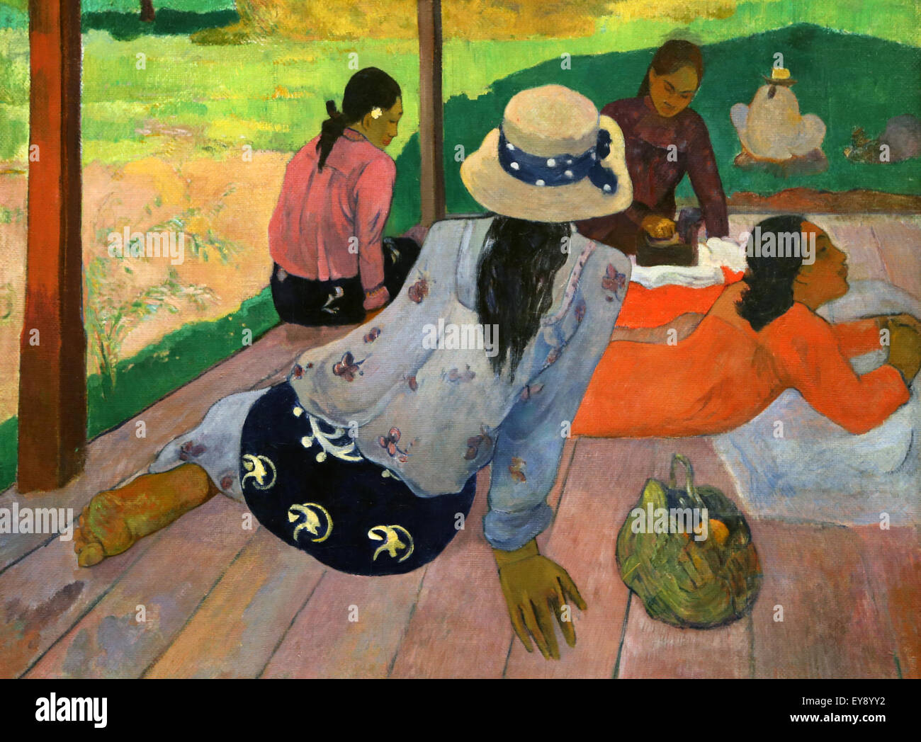 Paul Gauguin (1848-1903). El pintor francés. La Siesta. 1892-94. Óleo sobre lienzo. Museo Metropolitano de Arte de Nueva York, EE.UU. Foto de stock