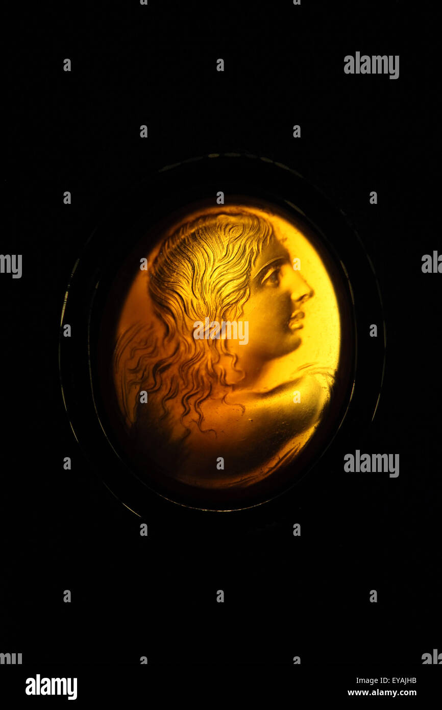 Selene. Diosa griega de la luna. Roman sardio grabado intaglio (GEM) desde el siglo I DC. Kunsthistorisches Museum, Viena, Austria. Foto de stock
