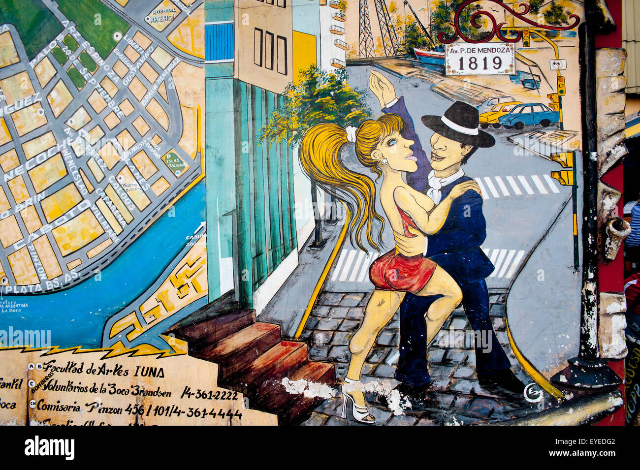 Pintura de una pareja bailando tango en La Boca, Buenos Aires, Argentina  Fotografía de stock - Alamy
