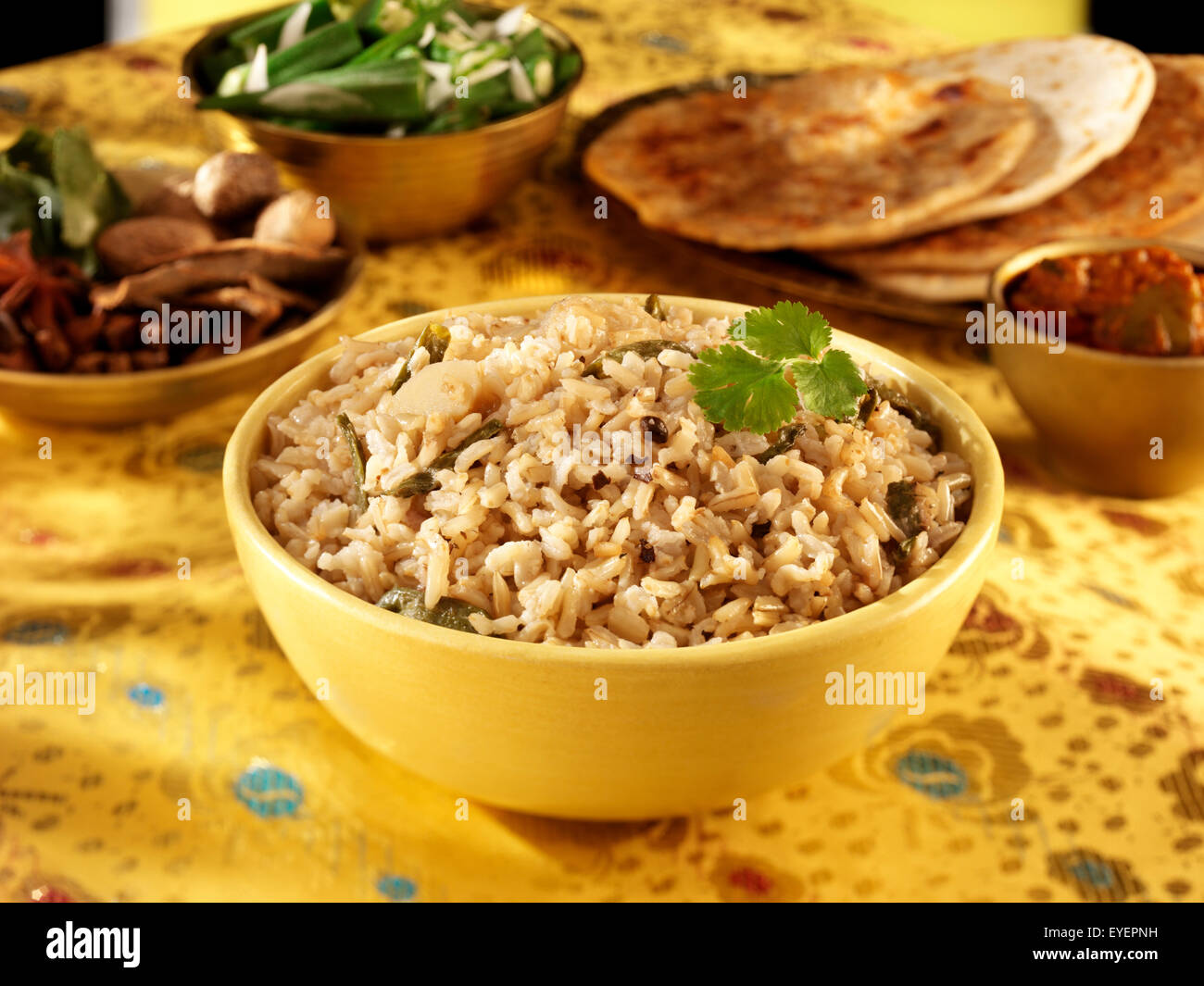 BROWN integrales arroz basmati indio Foto de stock