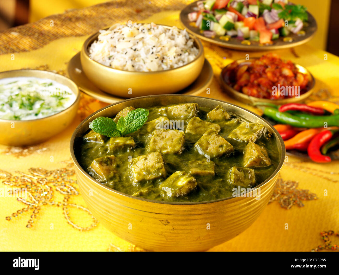PALAK PANEER indio Curry Foto de stock