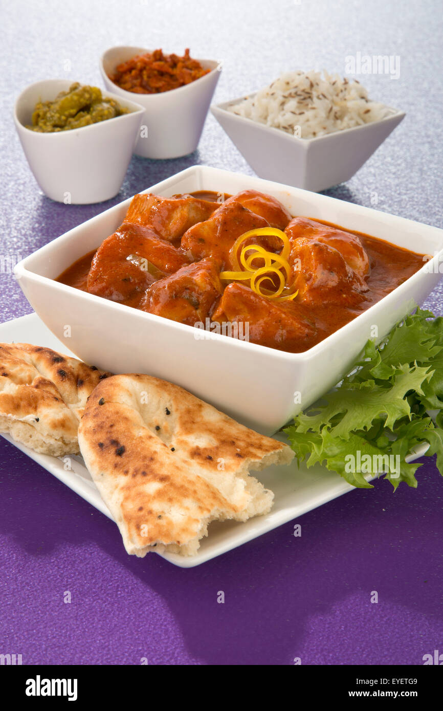 Pollo tikka masala curry indio Foto de stock