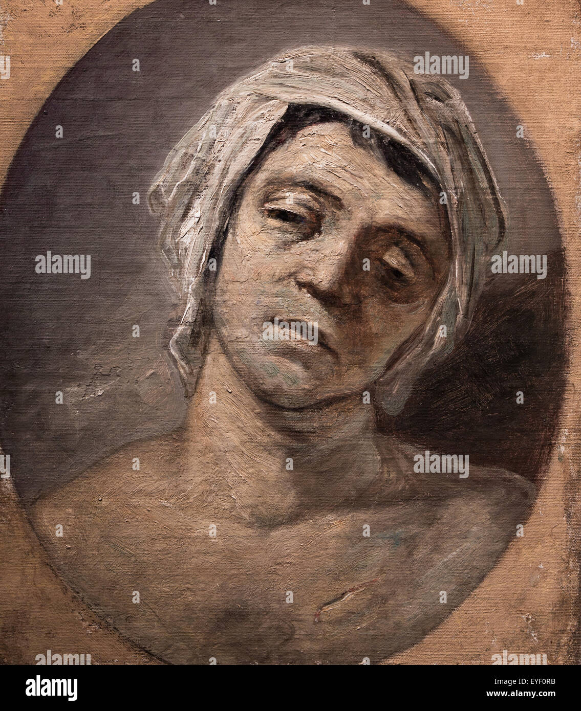 Marat assasined copia anterior, en sentido contrario, desde David dibujar conservado en el Museo de Versalles 17/10/2013 - Colección del siglo XVIII. Foto de stock
