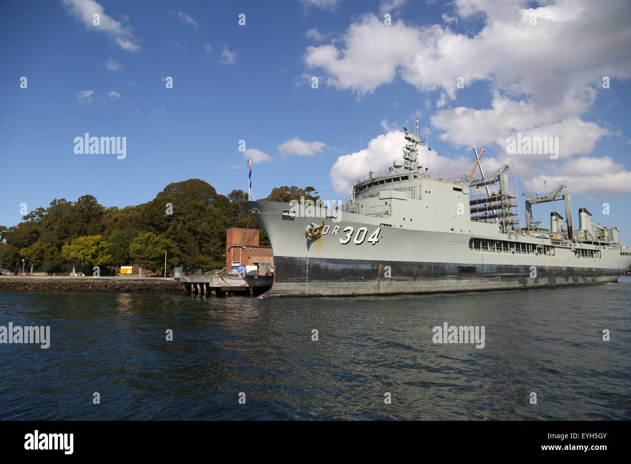 Jardín de la isla visto desde la Base Naval del Puerto de Sydney. Foto de stock