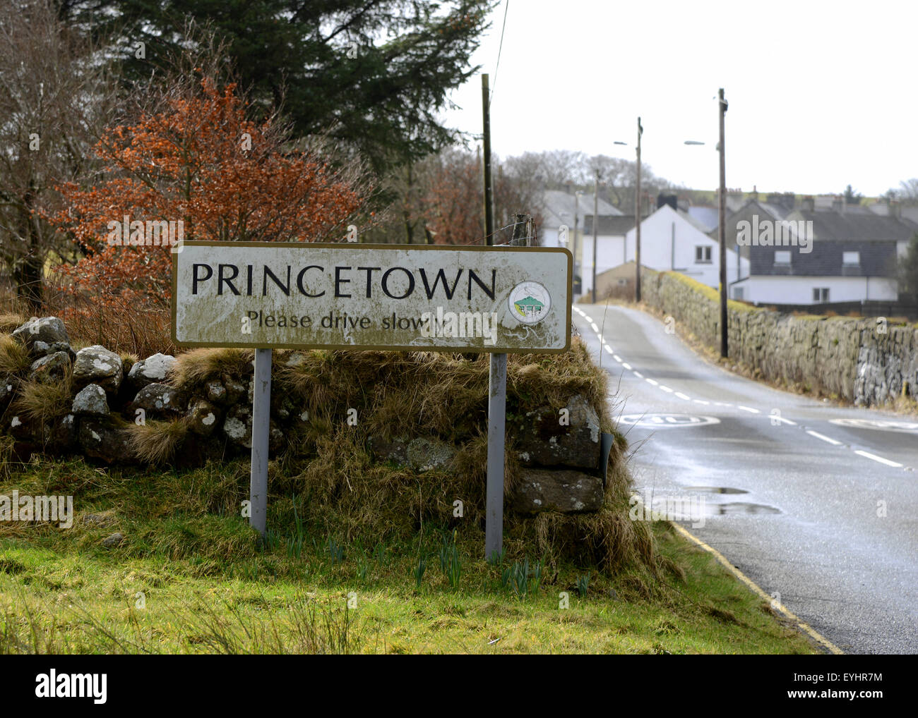 Princetown Village en el parque nacional de Dartmoor, Devon, Reino Unido Foto de stock