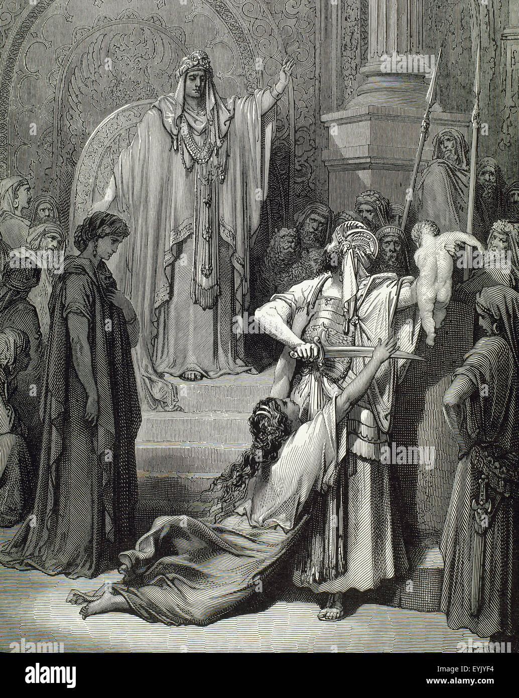 Antiguo Testamento. Sentencia de Salomón. Grabado. Ilustración de la Biblia  por Gustave Doré. Siglo xix Fotografía de stock - Alamy