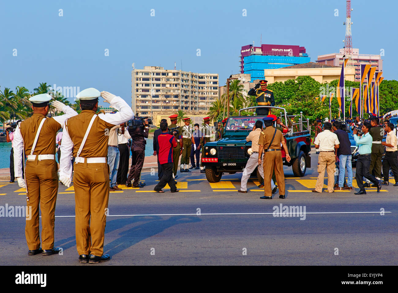La ciudad capital de Sri Lanka, Colombo, Sarath Fonseka, mariscal de campo, el líder militar Foto de stock
