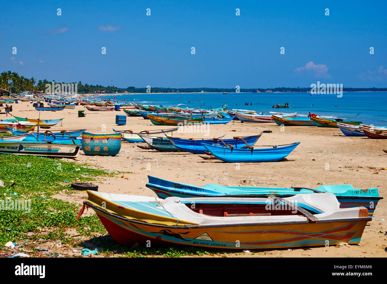 Sri Lanka, Ceilán, Provincia Oriental, en la costa oriental, Trincomalee, pueblo pesquero Foto de stock
