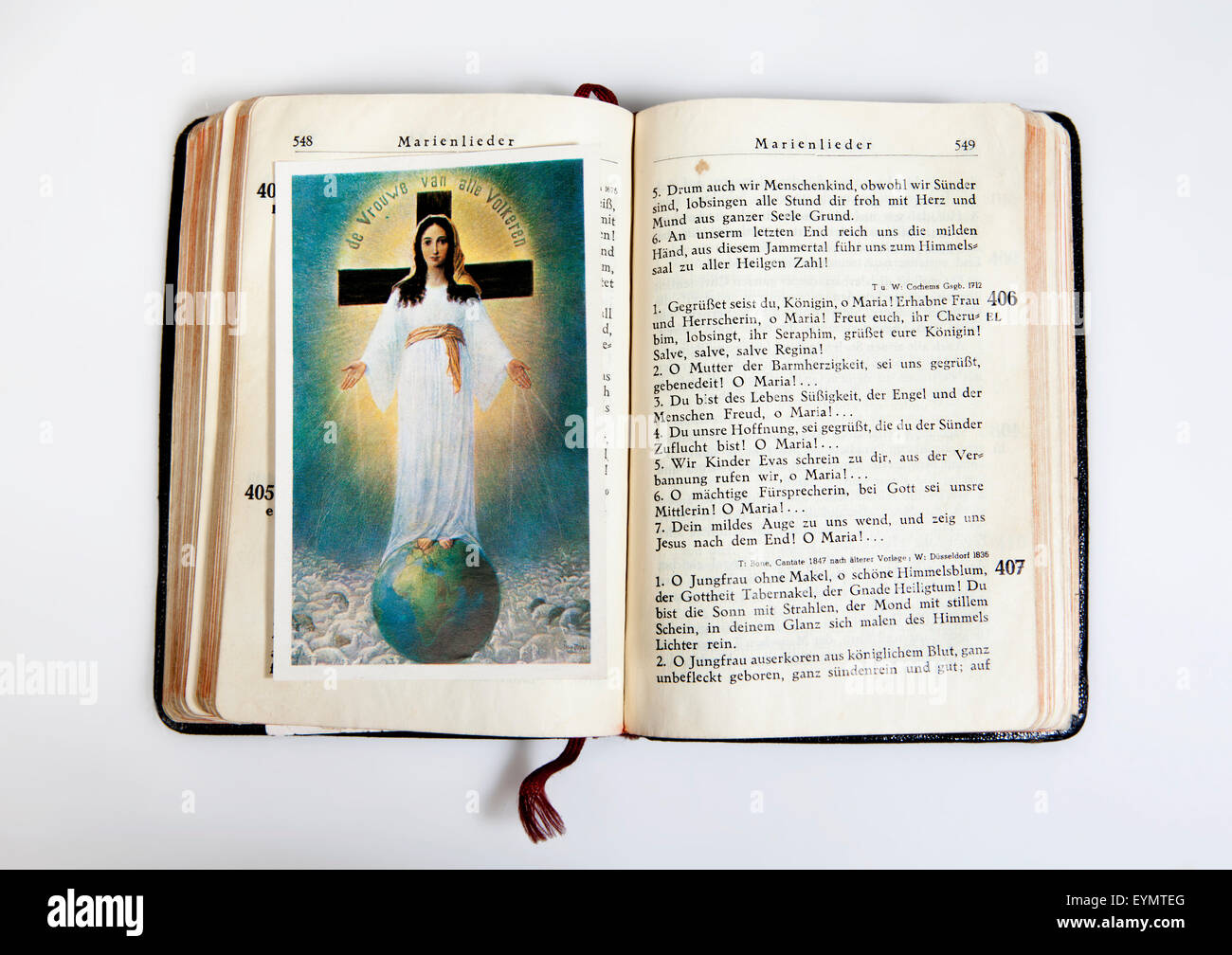 Antiguo libro de oración Católica Foto de stock