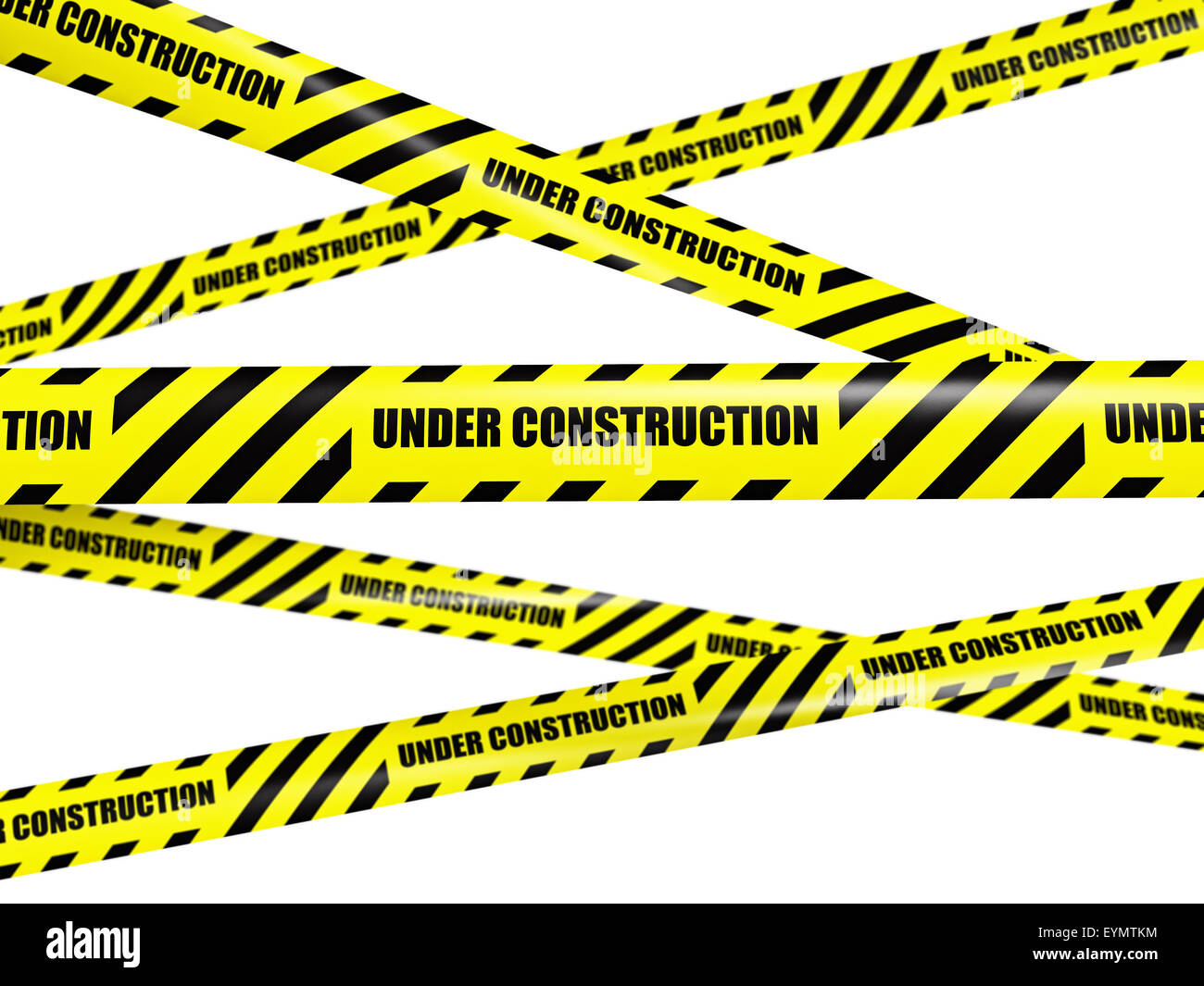 Bajo el concepto de construcción de fondo - cinta de precaución de  advertencia amarillo sobre fondo blanco Fotografía de stock - Alamy