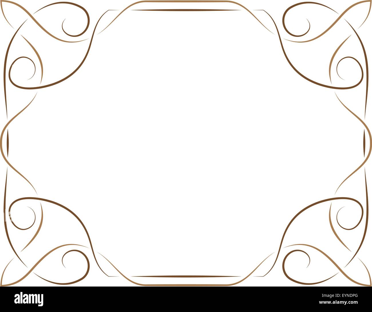Vector multicapa elegante marco marrón sobre un fondo blanco Imagen Vector  de stock - Alamy