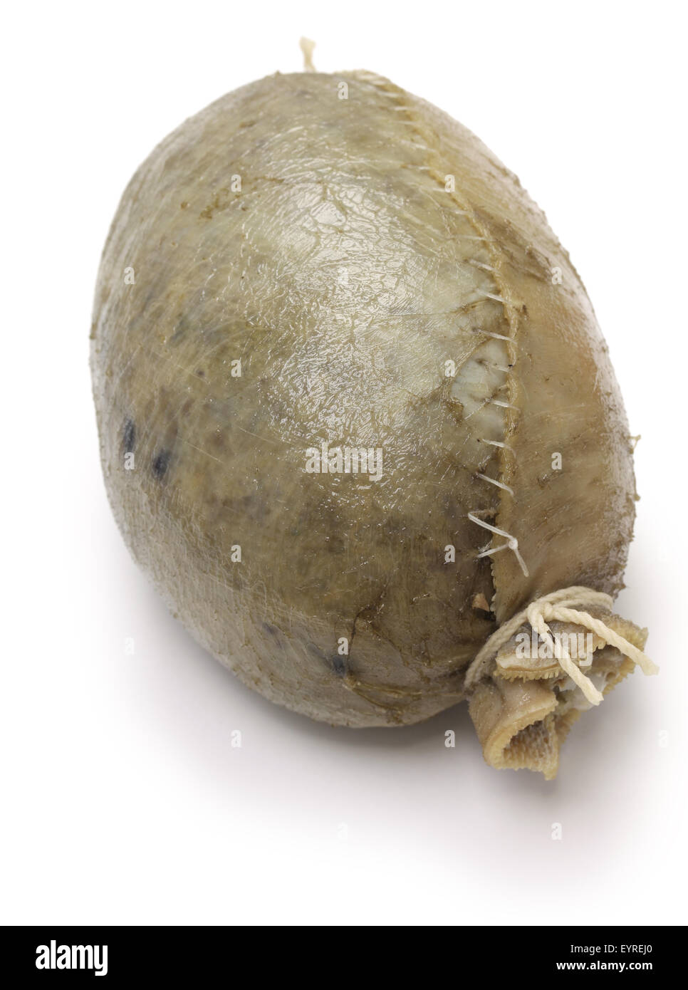 Escocia haggis, comida casera aislado sobre fondo blanco. Foto de stock
