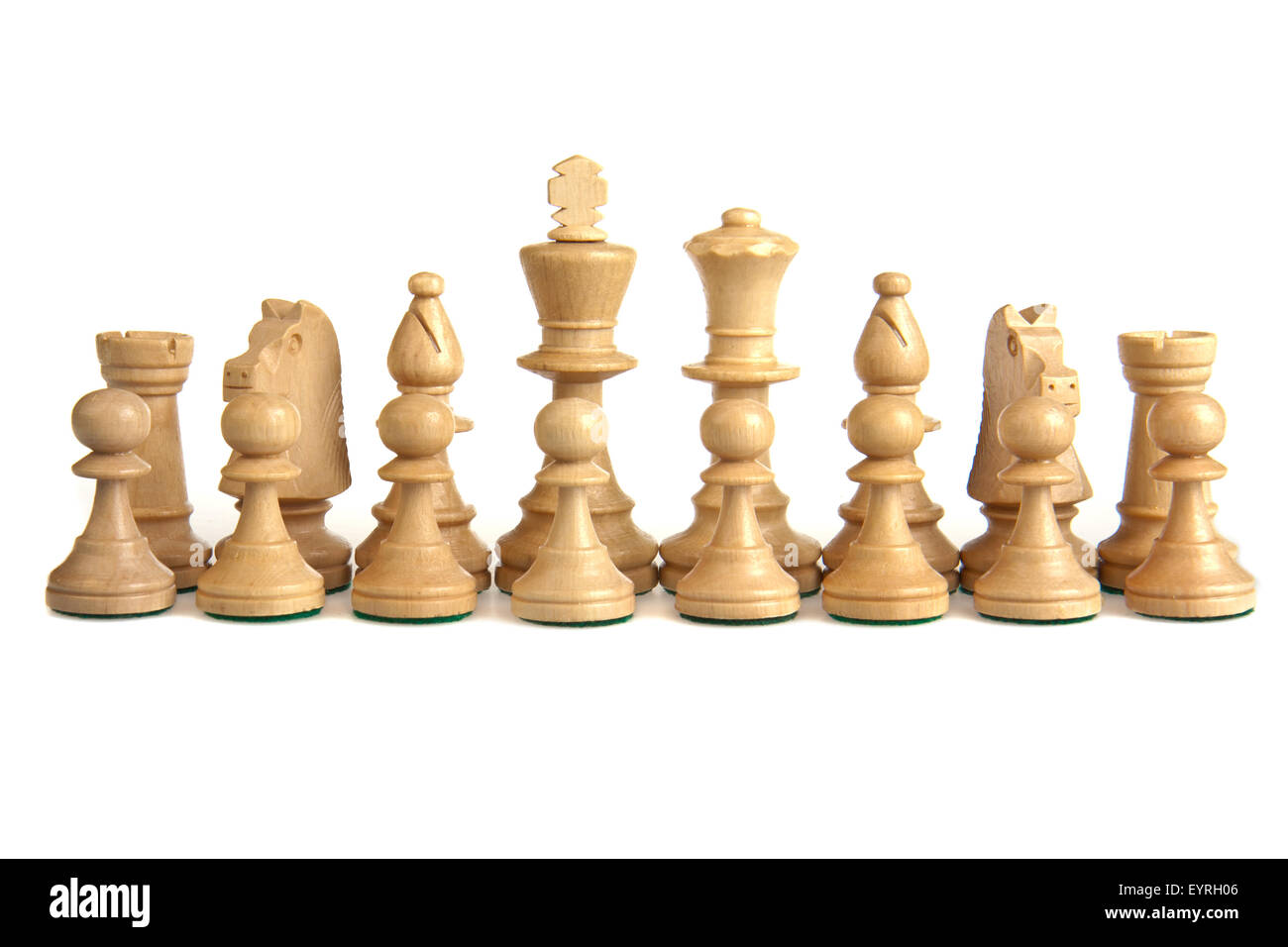 Las 16 piezas de ajedrez blanca en su orden de inicio Fotografía de stock -  Alamy