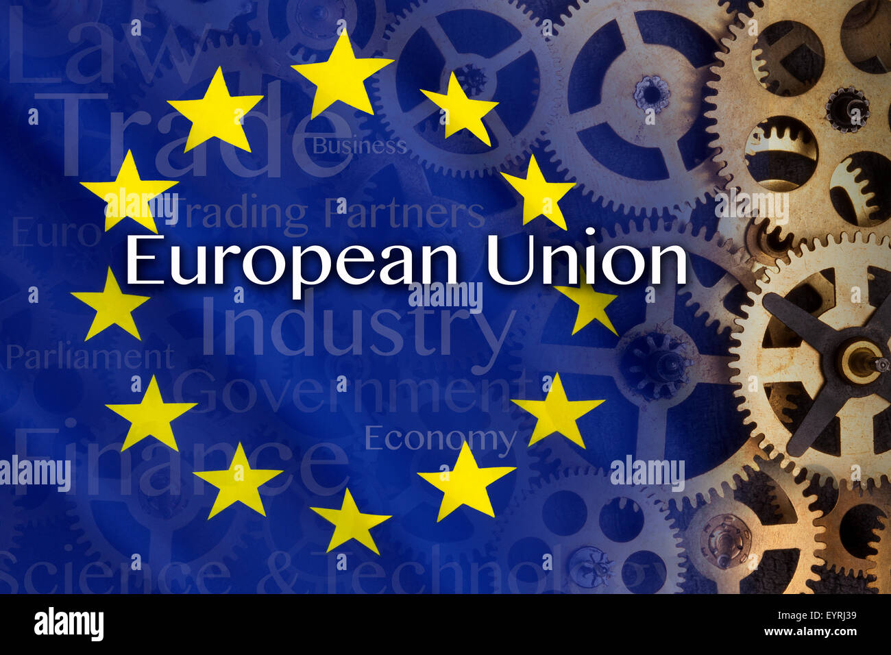 El comercio y la industria en la Unión Europea Foto de stock