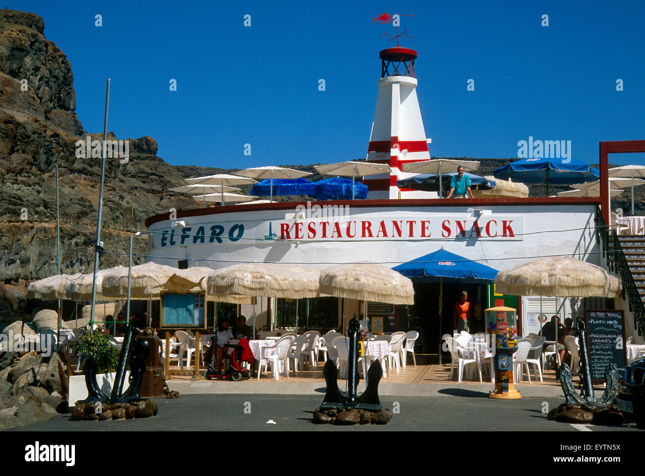Puerto de Mogán, Restaurante El Faro Fotografía de stock - Alamy