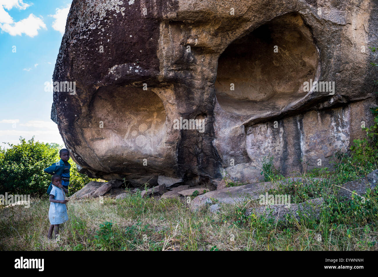 Área Rock-Art Chongoni, Sitio del Patrimonio Mundial de la UNESCO, Malawi, Africa. Foto de stock