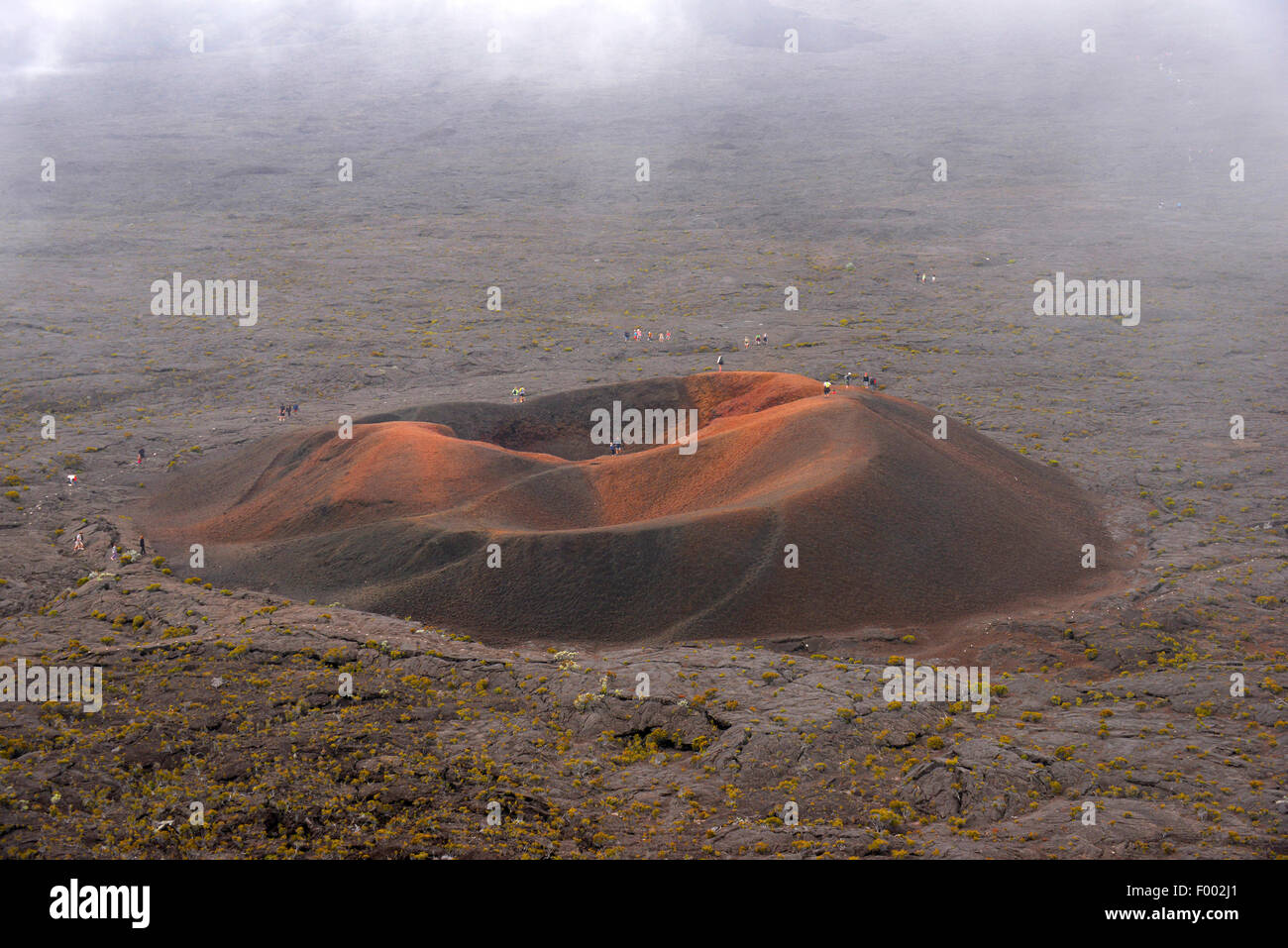 El cráter volcánico de Leo Formica Piton de la Fournaise , la reunión Foto de stock