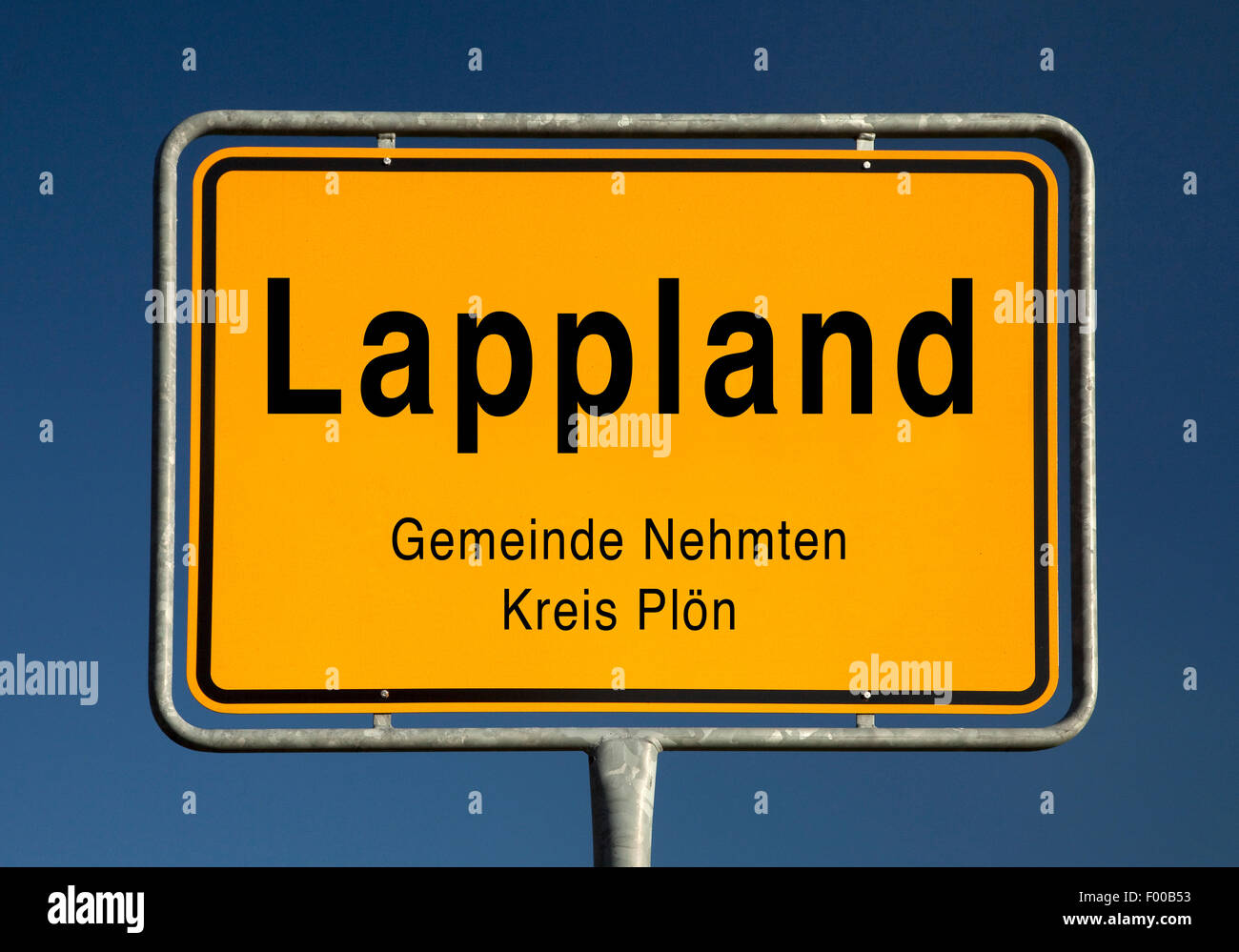 Laponia signo nombre de lugar, Alemania, Schleswig-Holstein, Kreis Ploen, Nehmten Foto de stock