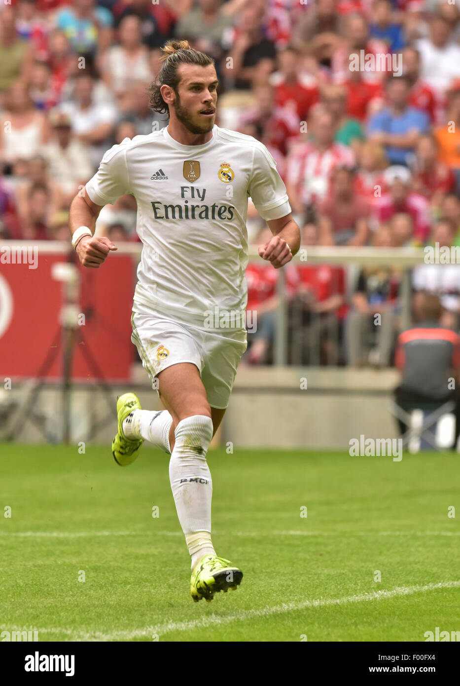 Munich, Alemania. 04 Aug, 2015. Real Madrid, Gareth Bale en acción durante la Copa Audi en Múnich, Alemania, 04 de agosto de 2015. Foto: Peter Kneffel/dpa/Alamy Live News Foto de stock