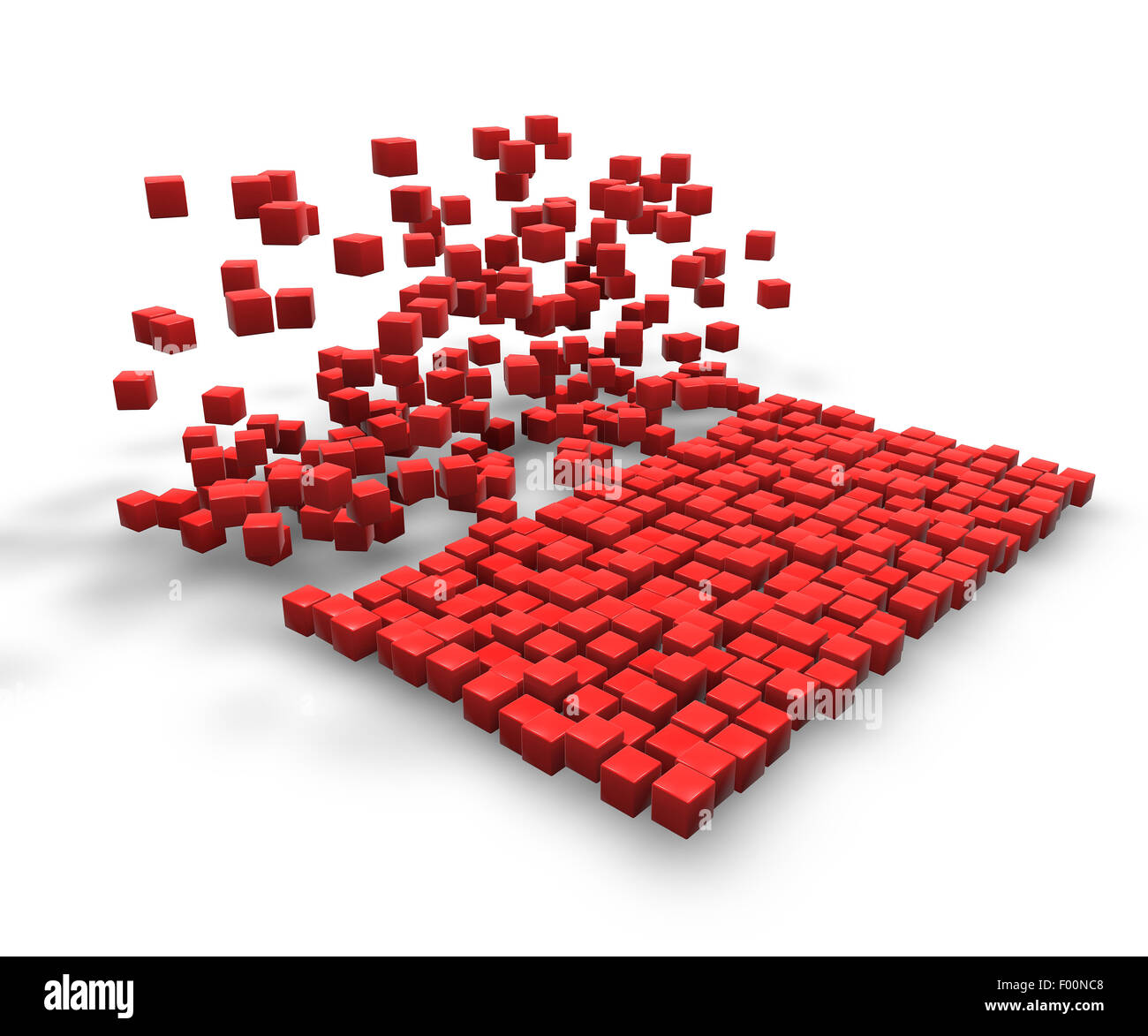 3d cubos rojos antecedentes Foto de stock